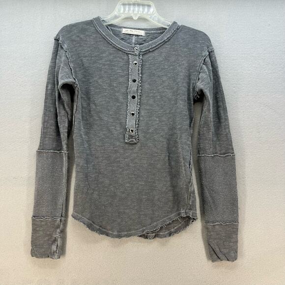 We The Free Tops - We the Free Henley Top Women's XS Grey Long Sleeve Preppy Normcore 90s Y2K